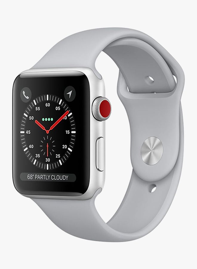 Apple - Watch Series 3 GPS + Cellular Silver Aluminum Case With Sport Band 42mm Fog - Image 1