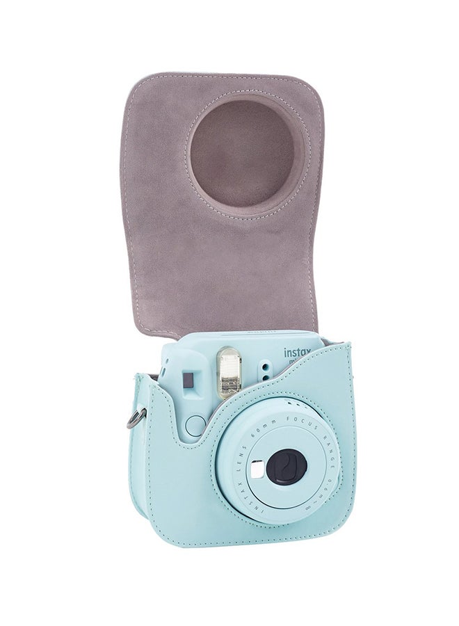 FUJIFILM Instax Mini 9 Instant Film Camera Ice Blue With Leather Carry Case  - Image 4