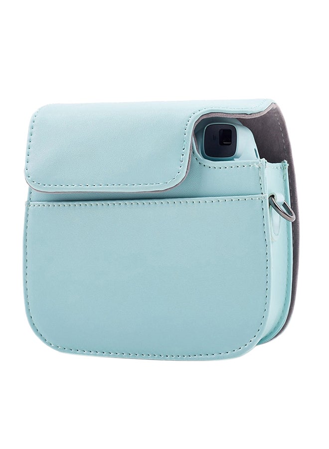FUJIFILM Instax Mini 9 Instant Film Camera Ice Blue With Leather Carry Case  - Image 3