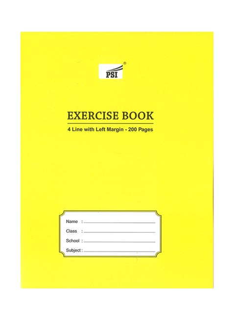A5 4-Lined Exercise Notebook,200 Sheets Yellow