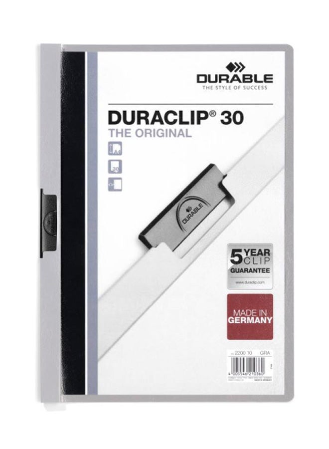 طقم مجلد للملفات بمشبك 25 قطعة رمادي