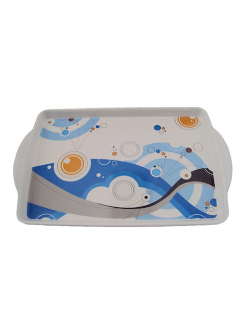 Square MDO Tray White/Blue