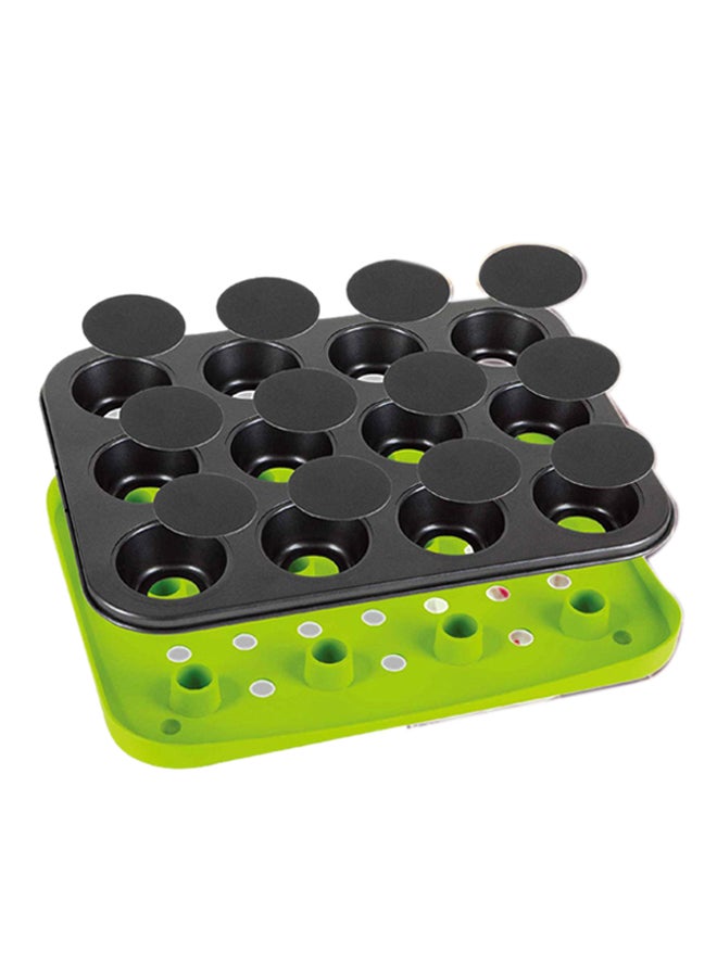 RL Industry 12 Muffin Pan Green/Black 35x3x26cm 