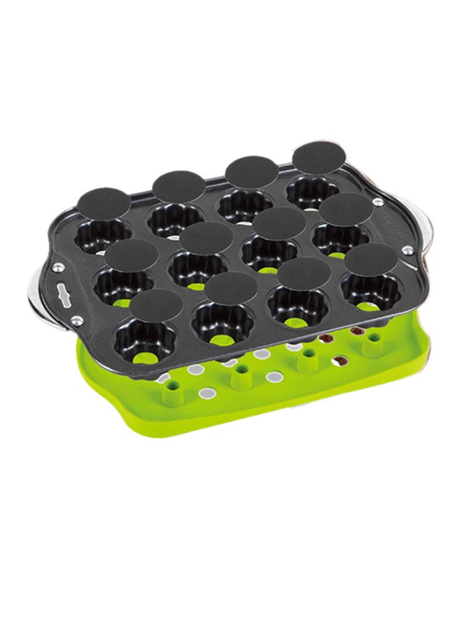 RL Industry 12 Flower Muffin Pan Black/Green 35.5x4x21cm 