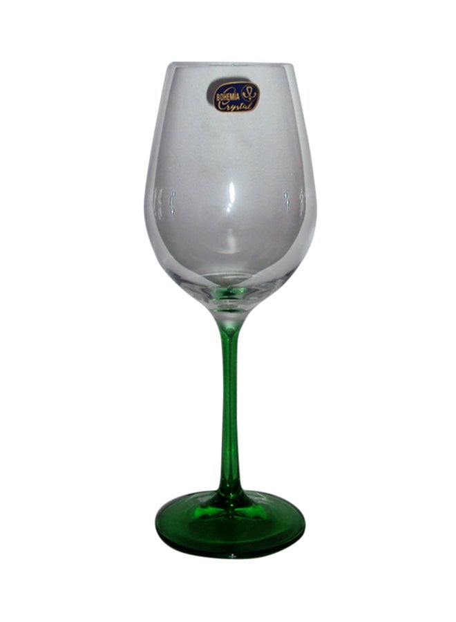 6-Piece Bohemia Stem Glass Set Clear/Light Green 250ml