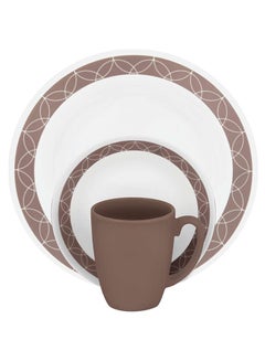 Corelle 16-Piece Livingware Dinner Set Sand Sketch/White 