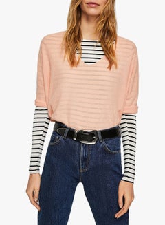 MANGO Ramie Sweater Pink  - Image 1