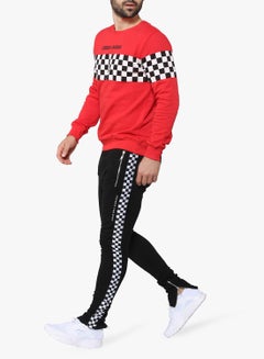 CRIMINAL DAMAGE Chequerboard Sweatshirt Red  - Image 3
