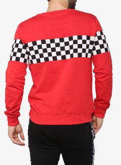 CRIMINAL DAMAGE Chequerboard Sweatshirt Red  - Image 2