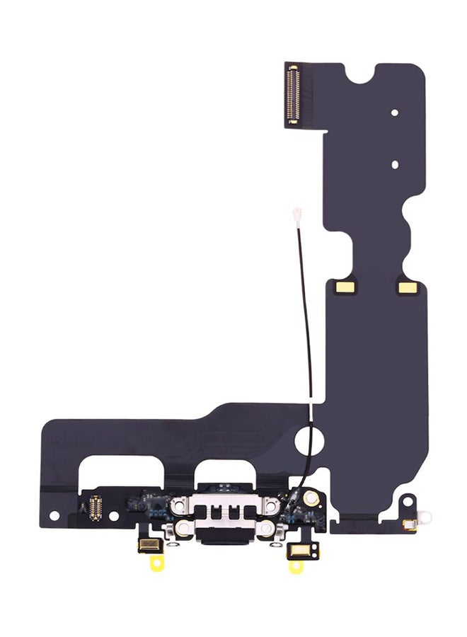 كابل مرن بموصل يشتمل على منفذ USB للشحن مزود بهوائي لتلقي الإشارة لهاتف أبل آيفون 7 بلس أسود