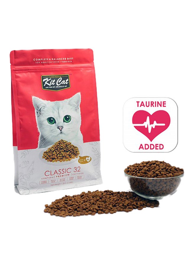 كيت كات 32 طعام جاف كلاسيكي مزود بالتورين