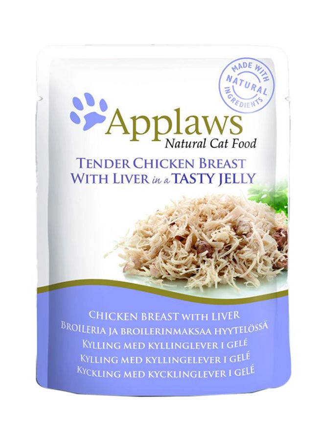 آبلاوس صدور الدجاج الطرية مع لحم كبد في جيلي لذيذ 16x70جرام