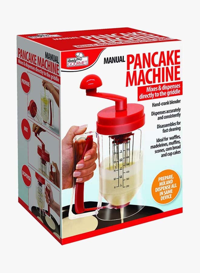 Handy Gourmet Manual Pancake Machine JBR-7201 Red/Clear  - Image 2