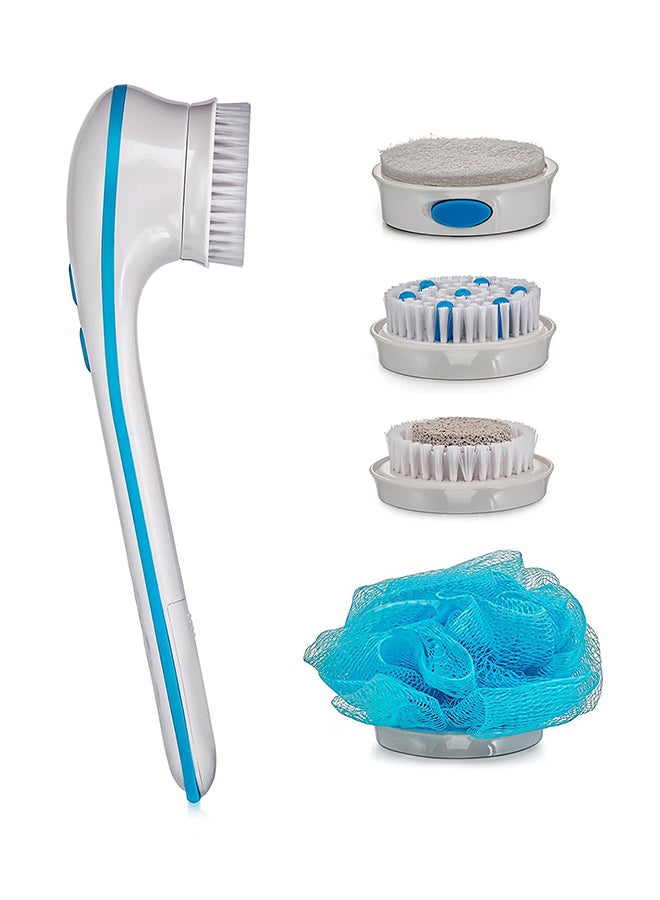 Spin Spa Rolled Bath Brush Blue/White 20.3 x 9.5 30.5cm - Image 1