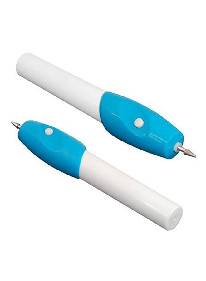Generic Mini Electric Engraving Pen White/Blue 