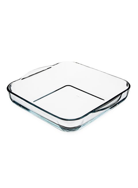 Square Shape Roaster Tray With Handle Clear 28cm