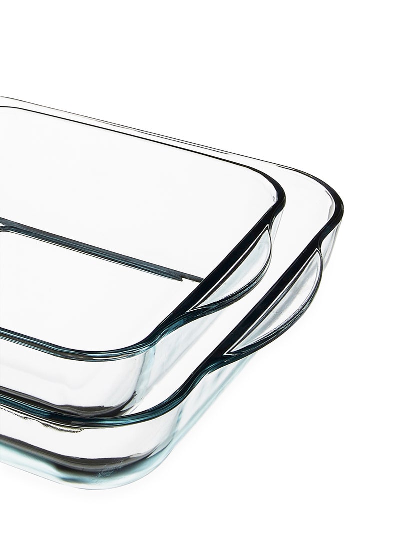 Borcam 2-Piece Square Roaster Set Clear  - Image 3