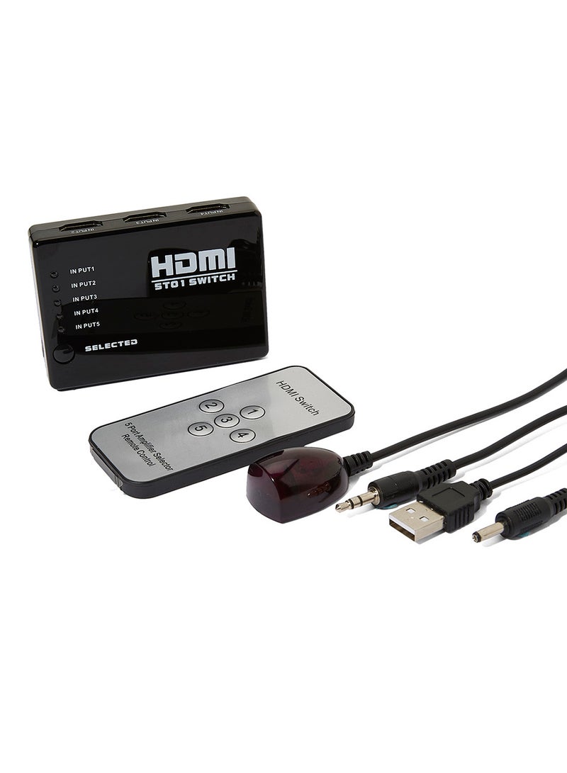 كيو ال تي موزّع HDMI بأداة تبديل 5 × 1 أسود - Image 4