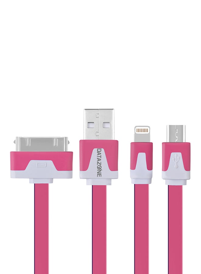 كابل شحن 3 في 1 بمنفذ USB وردي - v1524551172/N14137527A_1