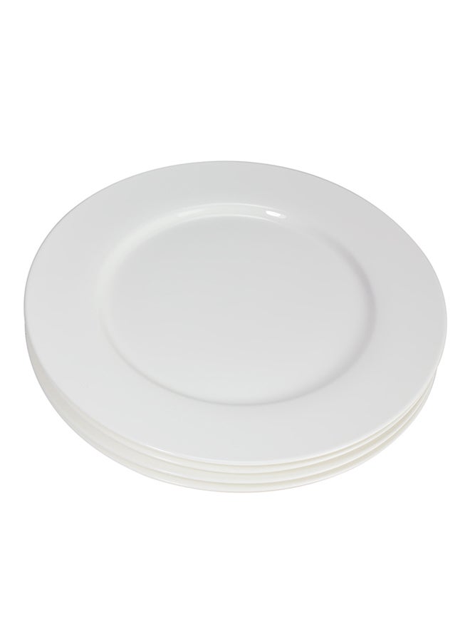 La Mesa 4-Piece Basic Porcelain Dinner Plate Set White 10.5inch  - Image 1