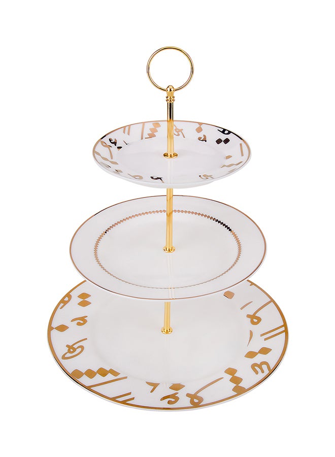 La Mesa 3-Tier Tashkeel Cake Stand White 