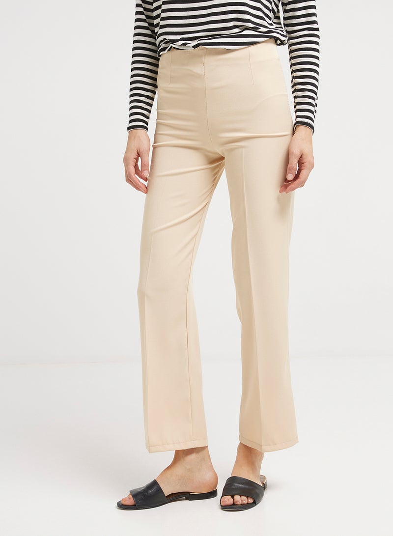 Golden Apple Stretch Poly Cotton Formal Pants Beige - Image 1