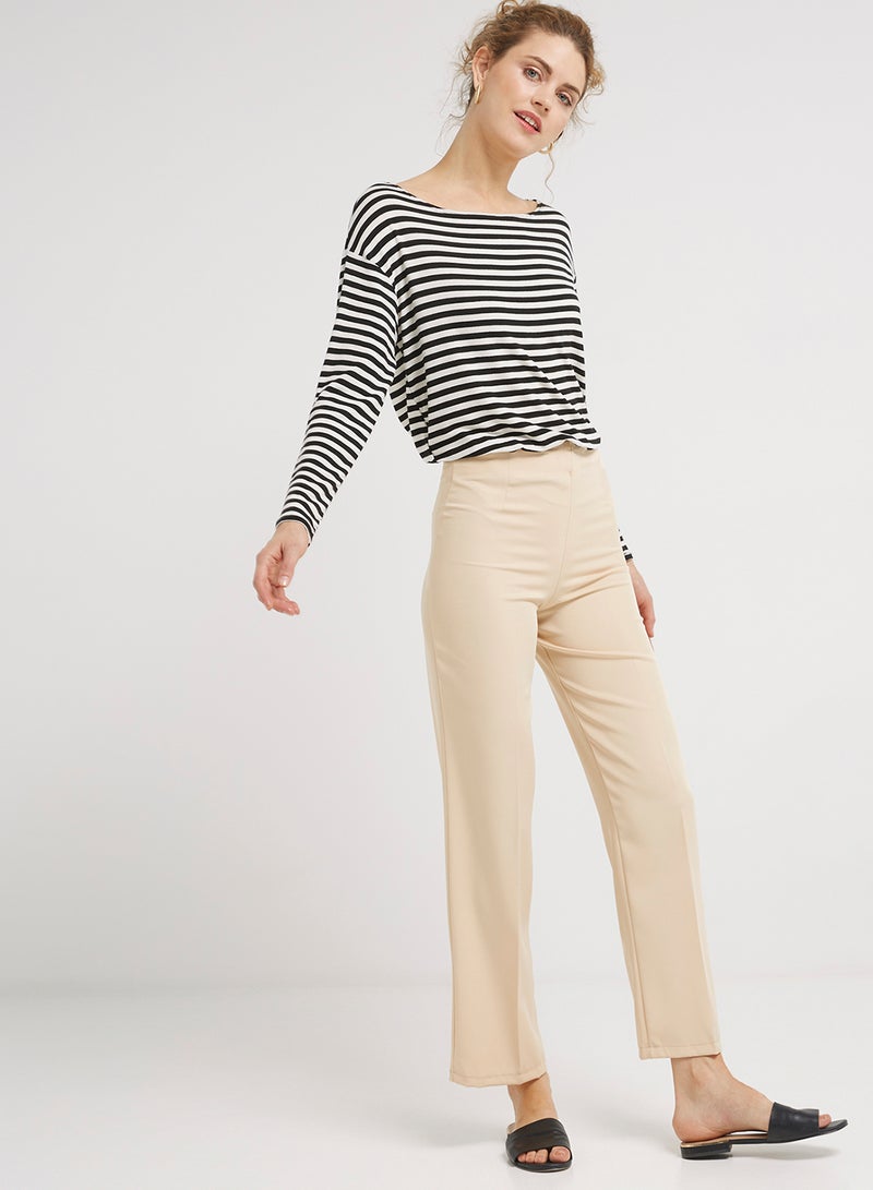 Golden Apple Stretch Poly Cotton Formal Pants Beige - Image 3