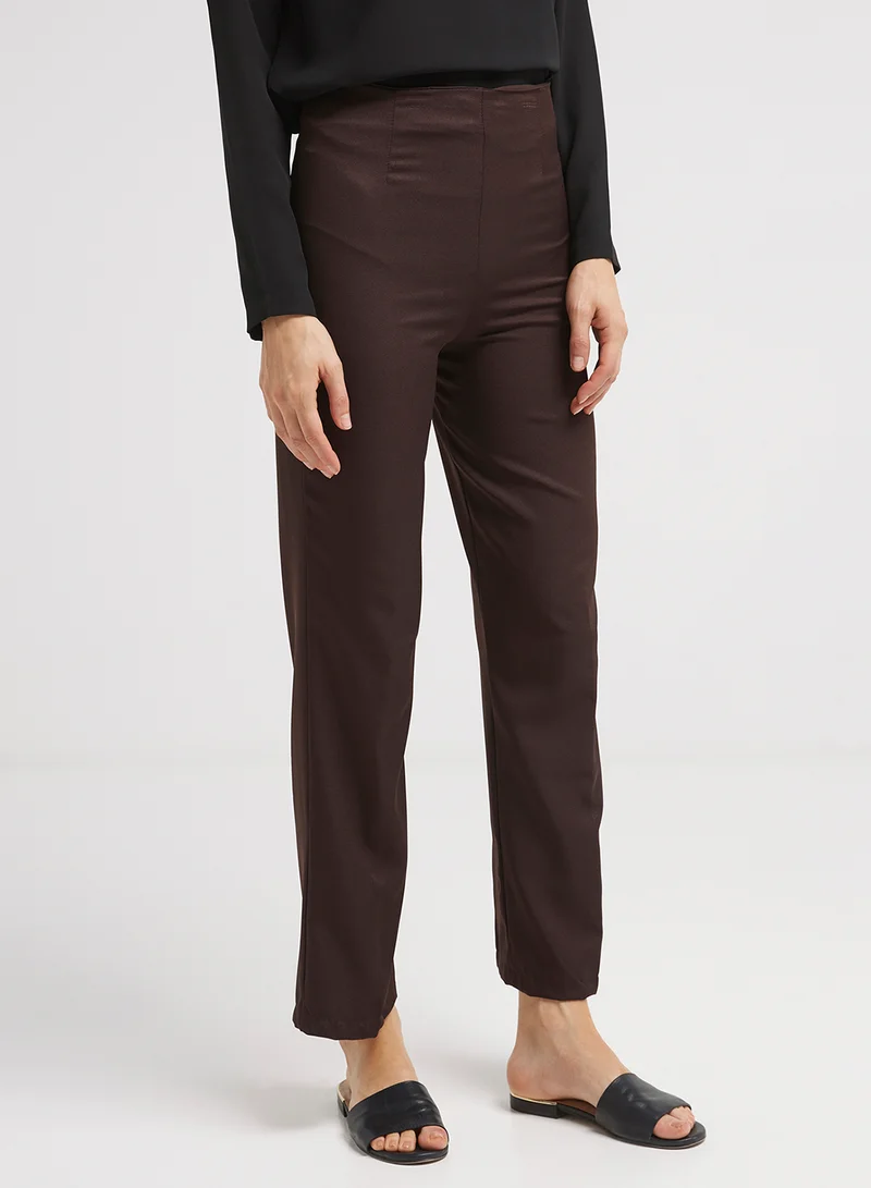Golden Apple Stretch Poly Cotton Formal Pants Brown