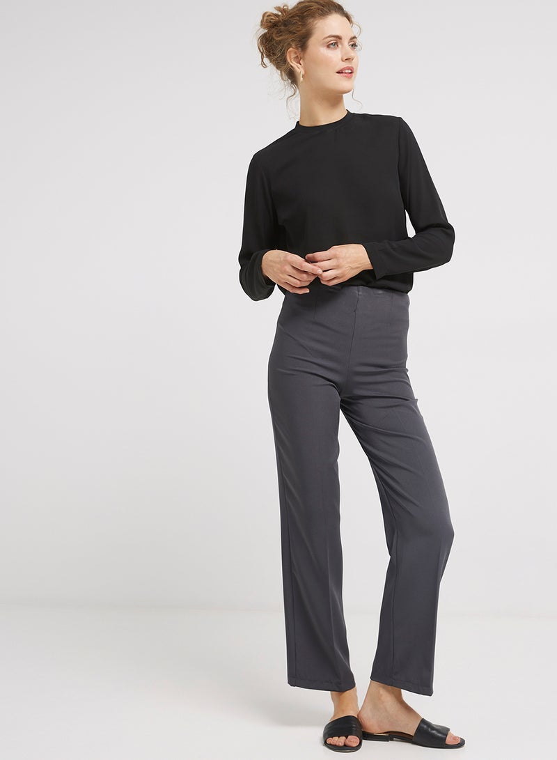 جولدن ابل بنطال رسمي من القطن والبوليستر المرن رمادي - Image 3