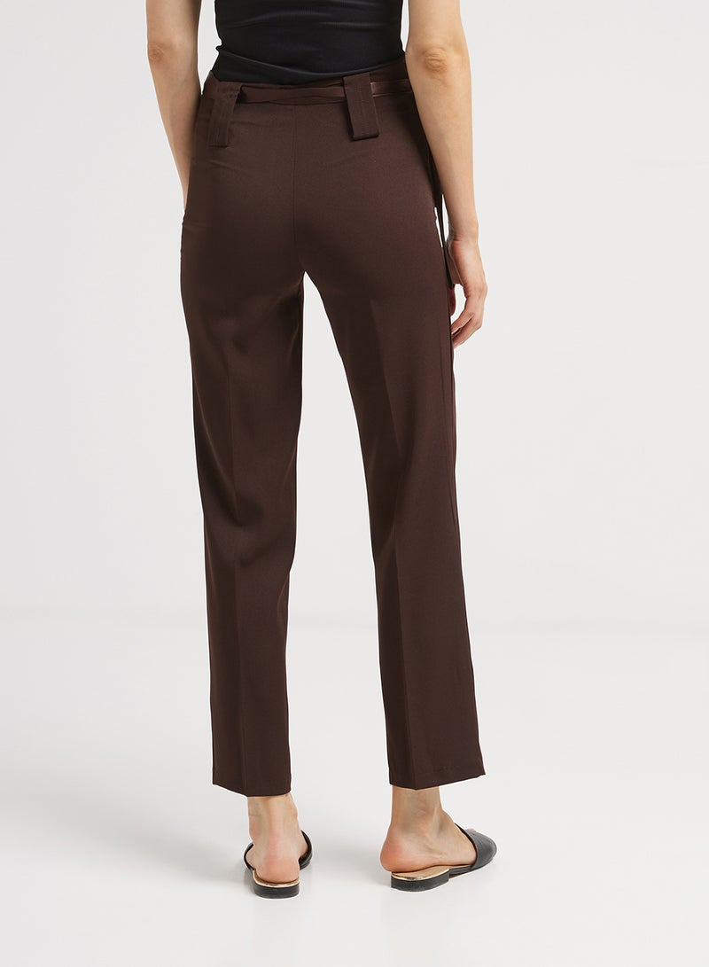 جولدن ابل بنطال رسمي من القطن والبوليستر المرن بني - Image 2