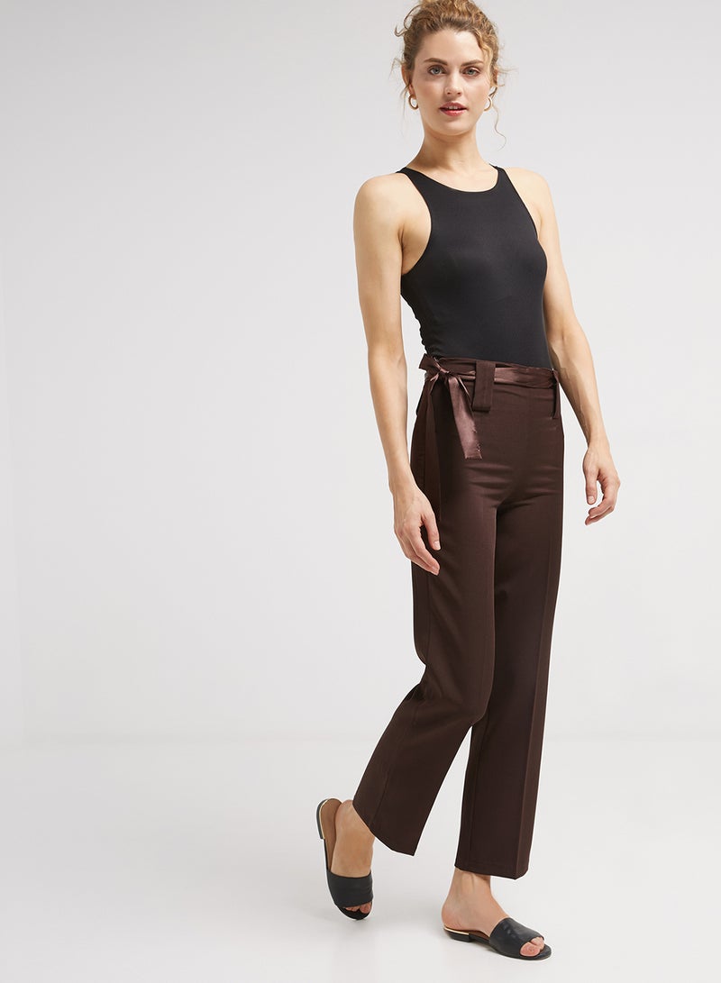 جولدن ابل بنطال رسمي من القطن والبوليستر المرن بني - Image 3