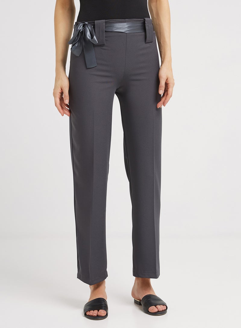 Golden Apple Stretch Poly Cotton Formal Pants Grey  - Image 1