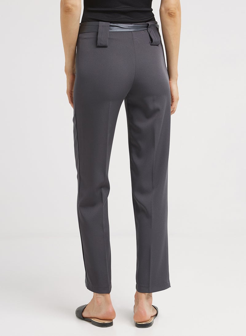 Golden Apple Stretch Poly Cotton Formal Pants Grey  - Image 2