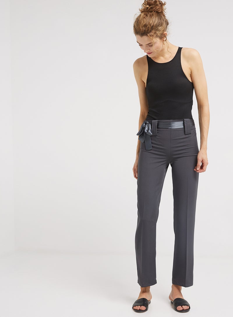 Golden Apple Stretch Poly Cotton Formal Pants Grey  - Image 3