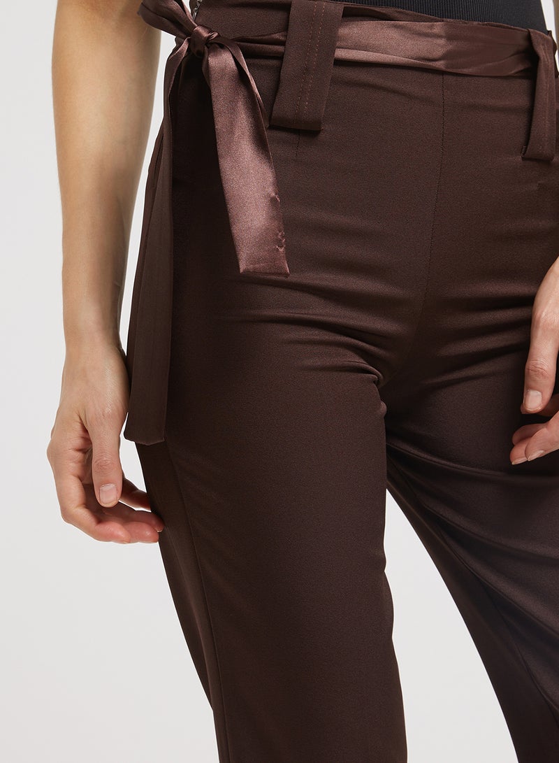 جولدن ابل بنطال رسمي من القطن والبوليستر المرن بني - Image 4