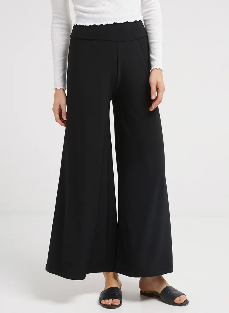 Golden Apple Plain Stretch Palazzo Pants Black