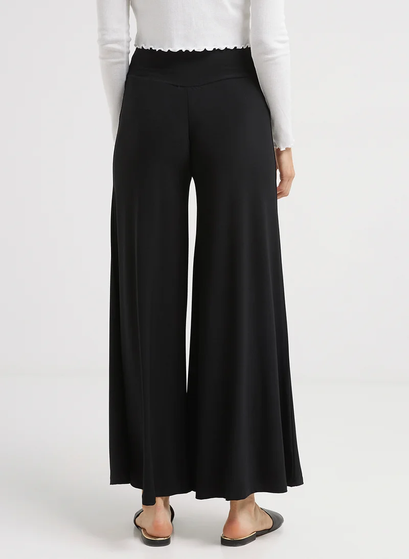 Golden Apple Plain Stretch Palazzo Pants Black