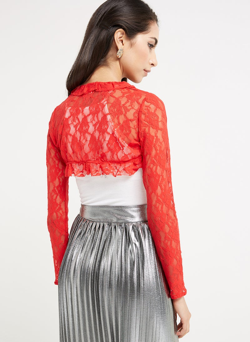 Golden Apple Long Sleeve Bolero Red  - Image 2
