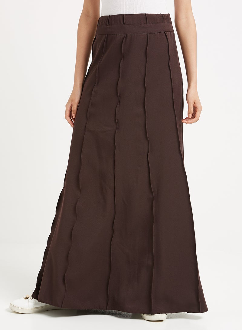 Golden Apple - Plain Long Skirt Brown - Image 1