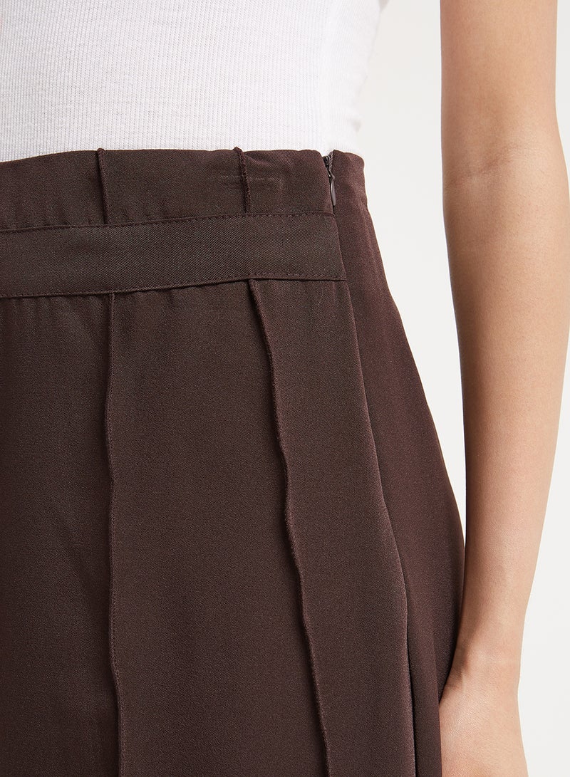 Golden Apple - Plain Long Skirt Brown - Image 1