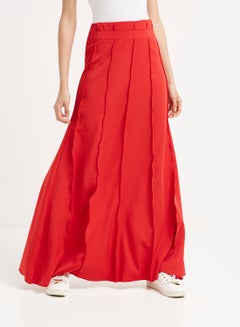 Plain Long Skirt Red