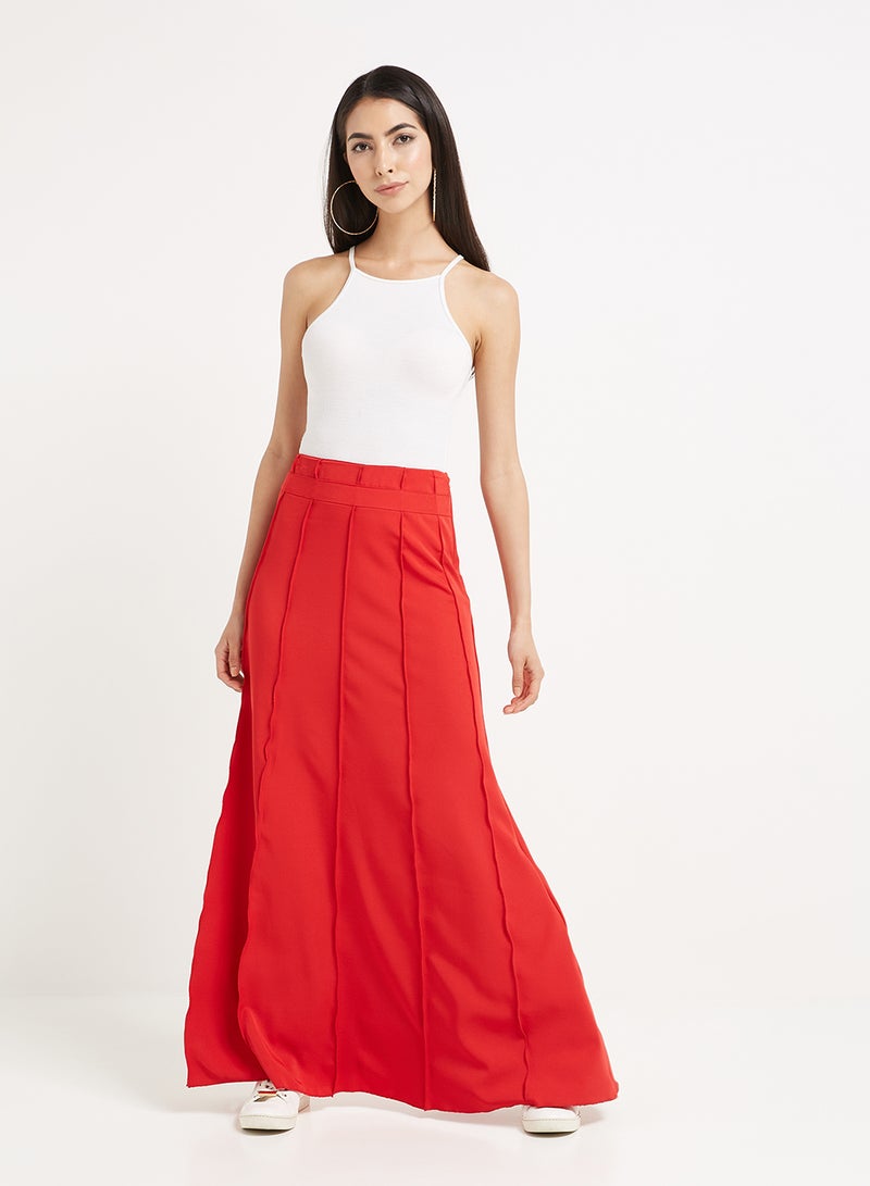 Golden Apple - Plain Long Skirt Red - Image 1