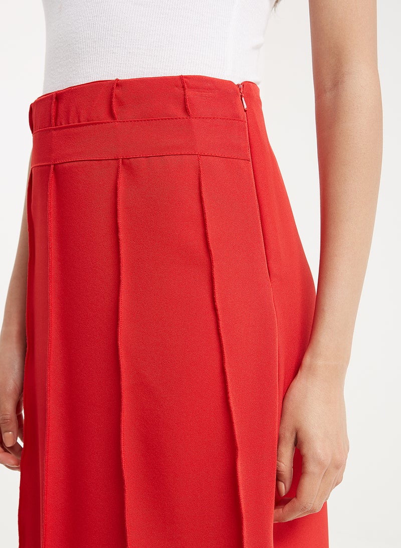 Golden Apple - Plain Long Skirt Red - Image 1