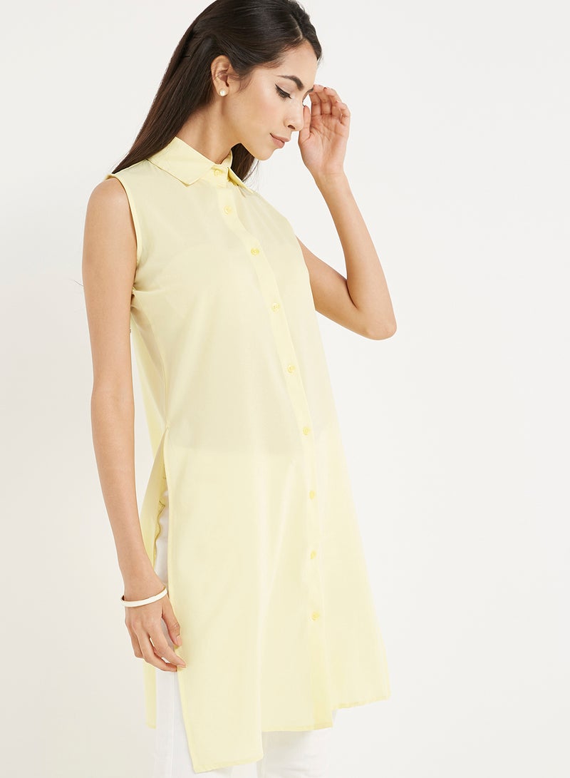 Golden Apple Collared Neck Tunic Yellow - Image 1