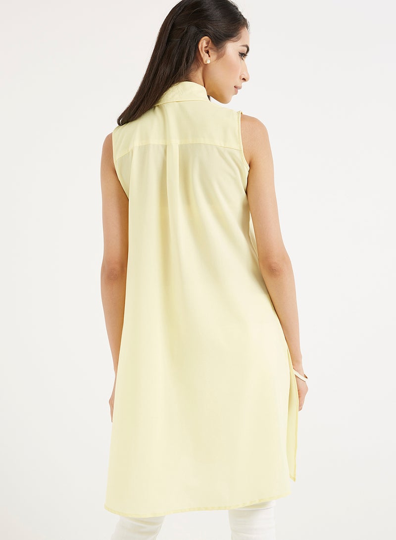 Golden Apple Collared Neck Tunic Yellow - Image 2