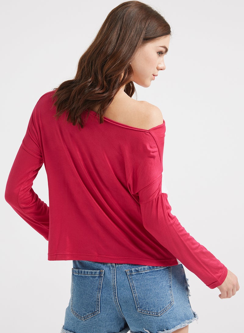 Golden Apple Three-Quarter Sleeve Blouse Pink/White  - Image 2