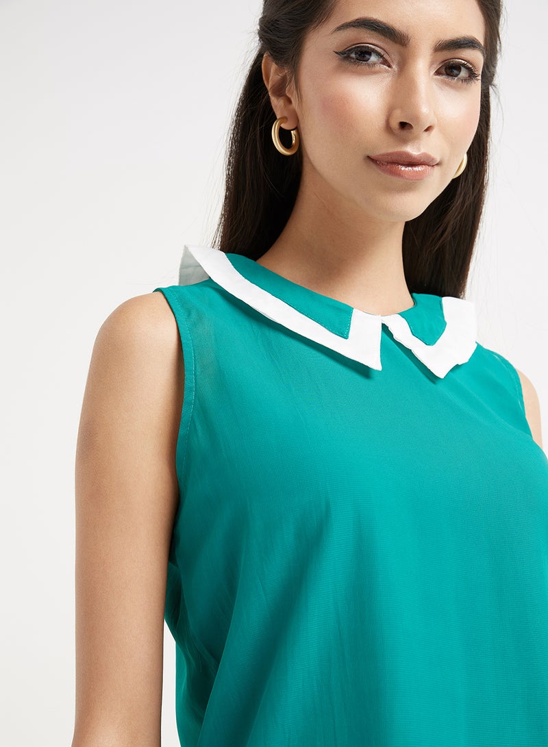 Golden Apple Collared Neck Blouse Green - Image 4
