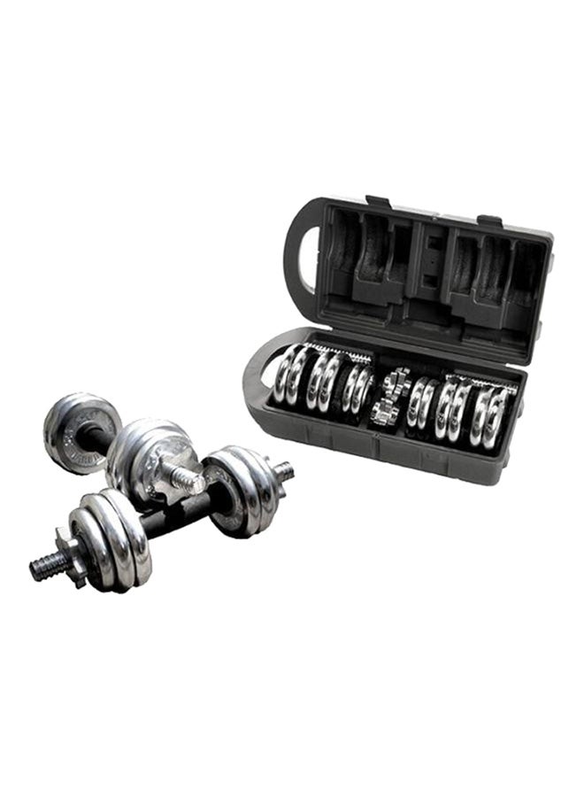 طقم دامبل مغطى بالكروم 2×15 كجم مع حقيبة حمل