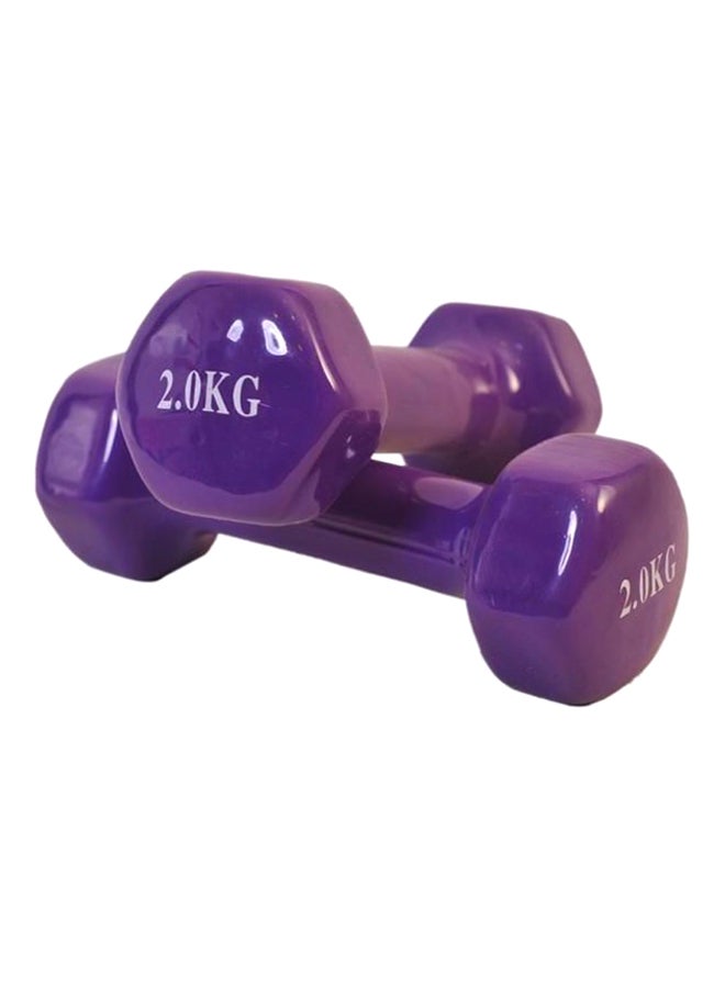 Pro Hanson Vinyl Coated Fixed Weight Dumbell 2 x 2kg  - Image 1