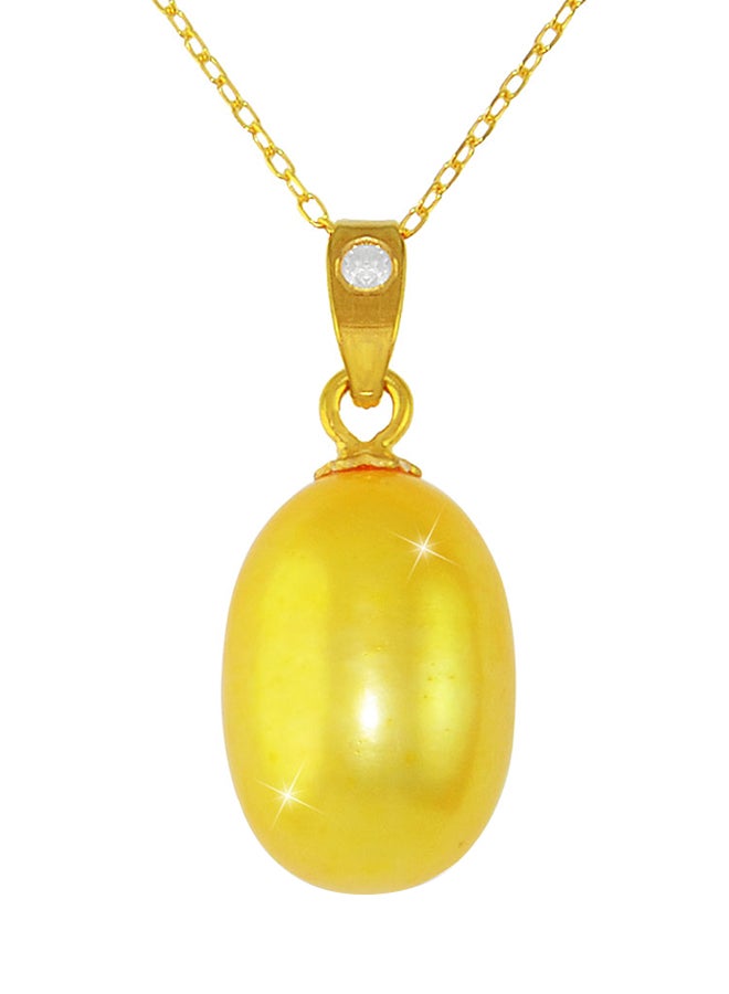Vera Perla 18K Gold Pearl Pendant With 10K Chain - Image 1
